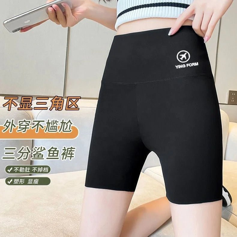 Three - point Shark Pants Summer Thin Belly Hip - lifting Airplane Pants Safety Pants Women's Anti - walking Leggings Shorts - Zeprah