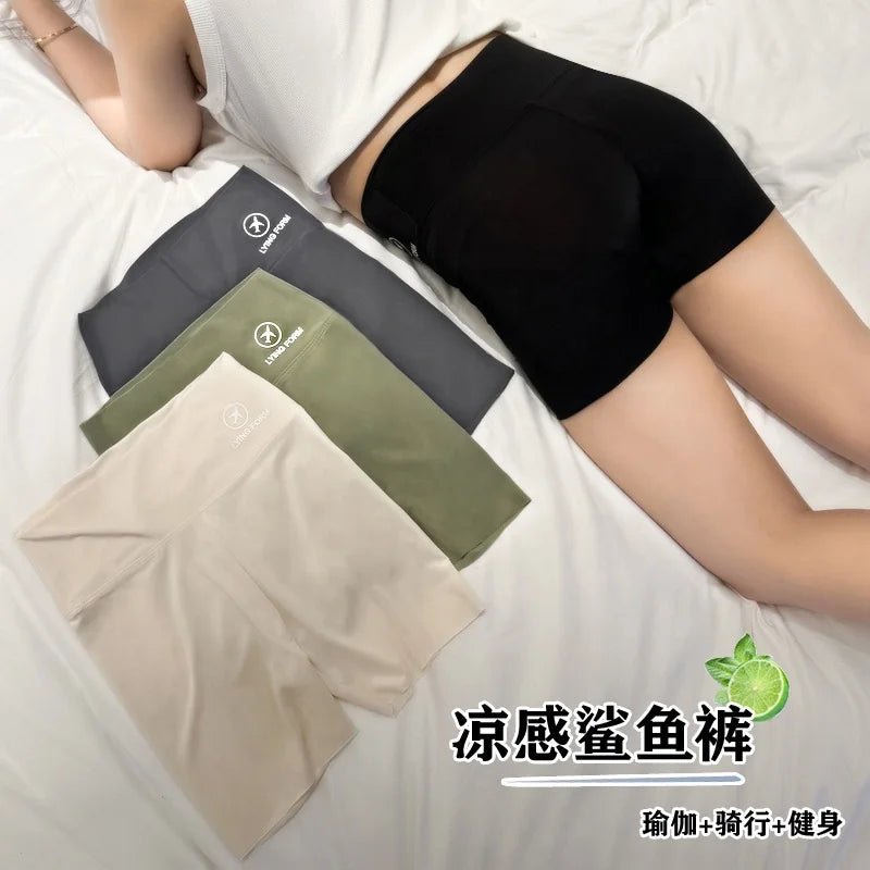 Three - point Shark Pants Summer Thin Belly Hip - lifting Airplane Pants Safety Pants Women's Anti - walking Leggings Shorts - Zeprah