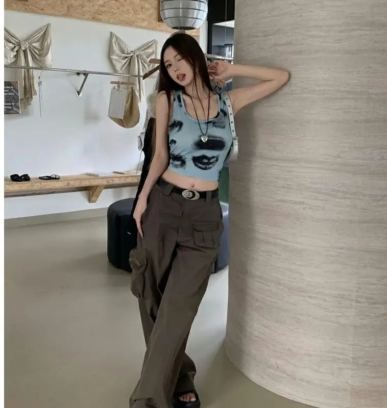 Tie - dye Tank Top for Women Slim - fit Sleeveless Tops Casual Going Out Tops - Zeprah