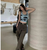 Tie - dye Tank Top for Women Slim - fit Sleeveless Tops Casual Going Out Tops - Zeprah