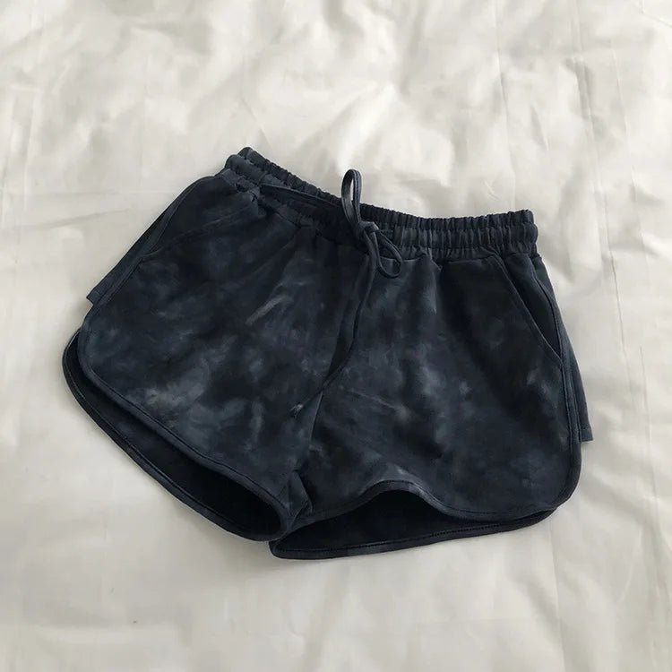 Tie - dyed Cool Women's Casual Sports Short Elastic Waist Sweat Shorts - Zeprah