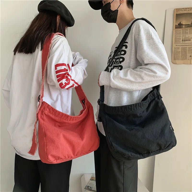 TOP Design Women Canvas Shoulder Bag Hobo Large Casual Crossbody Handbag Retro Distressed Washed Tote Bag - Zeprah
