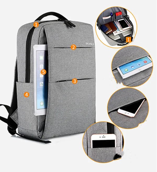Top Seller Business Laptop Bag Polyester Fashion Outdoor Casual Bag School Travel Women Men Smart Backpack with USB - Zeprah