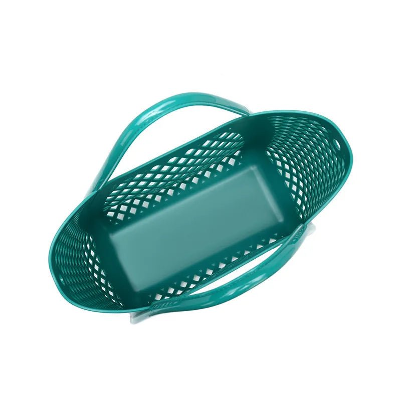 Tote Bag Large Capacity Jelly Bag New Plastic Handheld Rectangle Beach Bath Wash Basket Hollow Cooling Shopping Basket - Zeprah