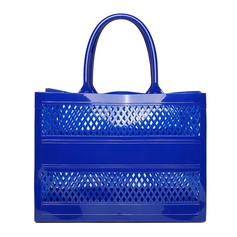 Tote Bag Large Capacity Summer Jelly Open Closure DIY Beach Bag with Two Handles Waterproof for Women - Zeprah