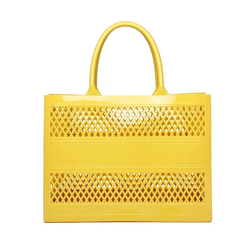 Tote Bag Large Capacity Summer Jelly Open Closure DIY Beach Bag with Two Handles Waterproof for Women - Zeprah