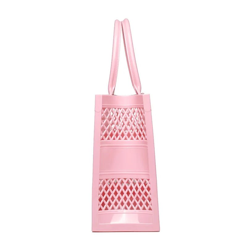 Tote Bag Large Capacity Summer Jelly Open Closure DIY Beach Bag with Two Handles Waterproof for Women - Zeprah