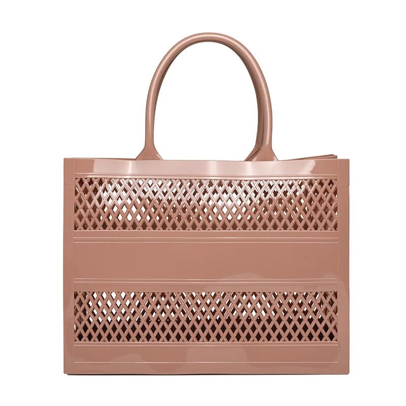 Tote Bag Large Capacity Summer Jelly Open Closure DIY Beach Bag with Two Handles Waterproof for Women - Zeprah