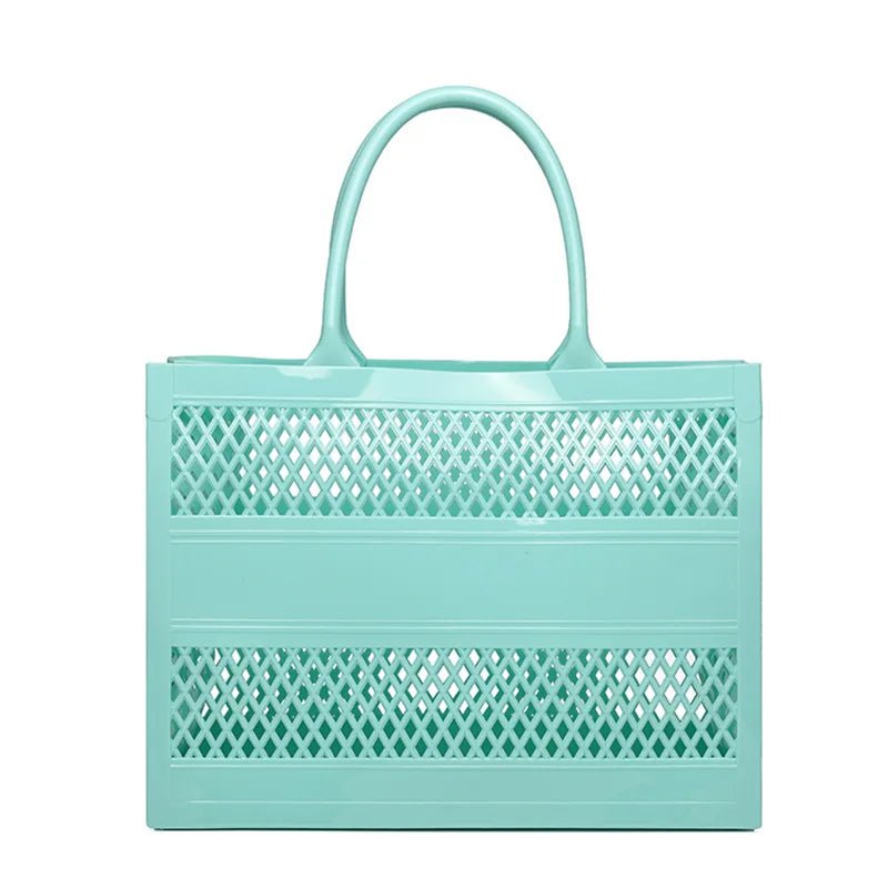 Tote Bag Large Capacity Summer Jelly Open Closure DIY Beach Bag with Two Handles Waterproof for Women - Zeprah