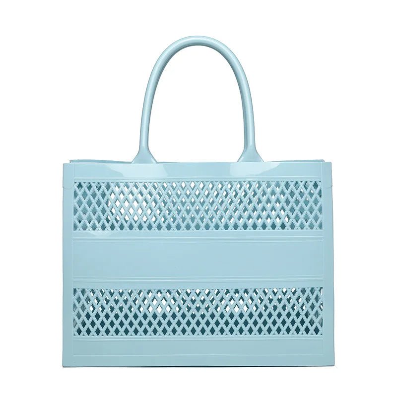 Tote Bag Large Capacity Summer Jelly Open Closure DIY Beach Bag with Two Handles Waterproof for Women - Zeprah