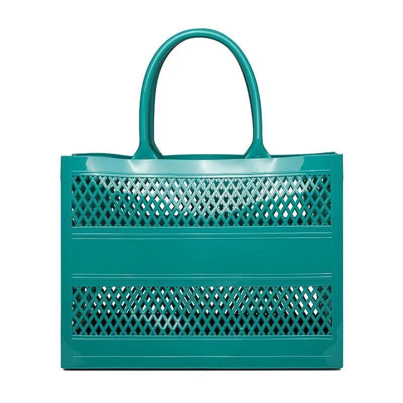 Tote Bag Large Capacity Summer Jelly Open Closure DIY Beach Bag with Two Handles Waterproof for Women - Zeprah
