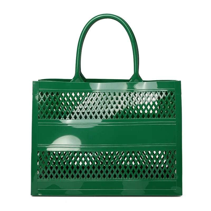 Tote Bag Large Capacity Summer Jelly Open Closure DIY Beach Bag with Two Handles Waterproof for Women - Zeprah