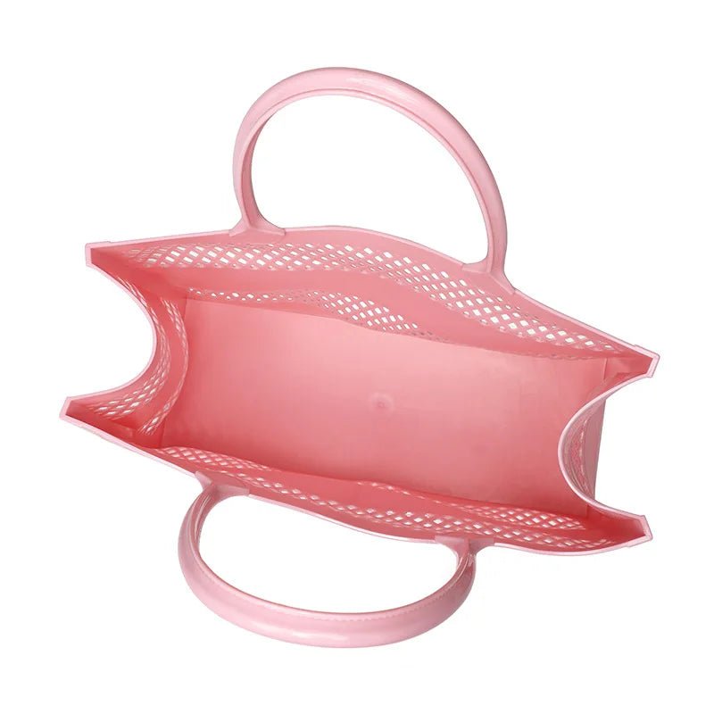 Tote Bag Large Capacity Summer Jelly Open Closure DIY Beach Bag with Two Handles Waterproof for Women - Zeprah