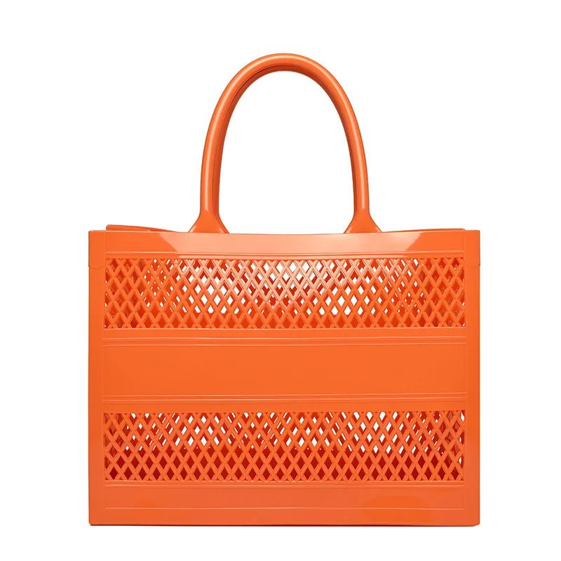 Tote Bag Large Capacity Summer Jelly Open Closure DIY Beach Bag with Two Handles Waterproof for Women - Zeprah