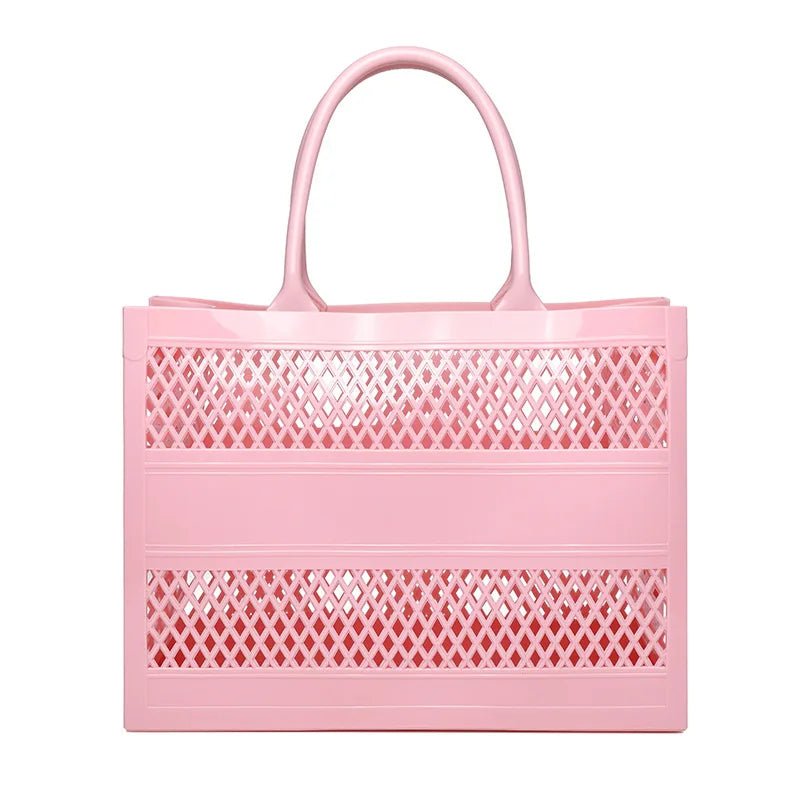Tote Bag Large Capacity Summer Jelly Open Closure DIY Beach Bag with Two Handles Waterproof for Women - Zeprah