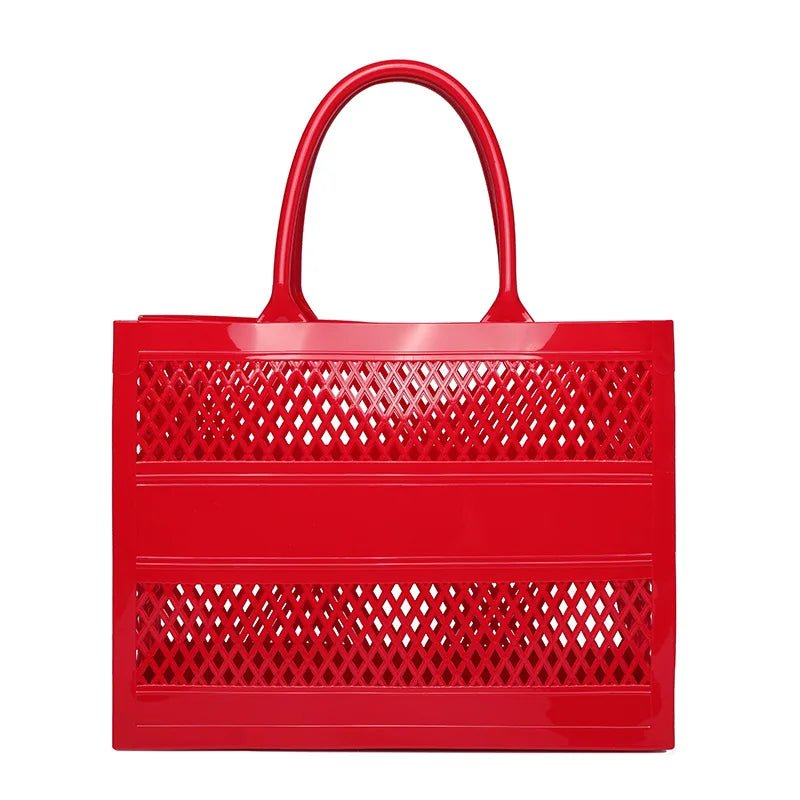 Tote Bag Large Capacity Summer Jelly Open Closure DIY Beach Bag with Two Handles Waterproof for Women - Zeprah