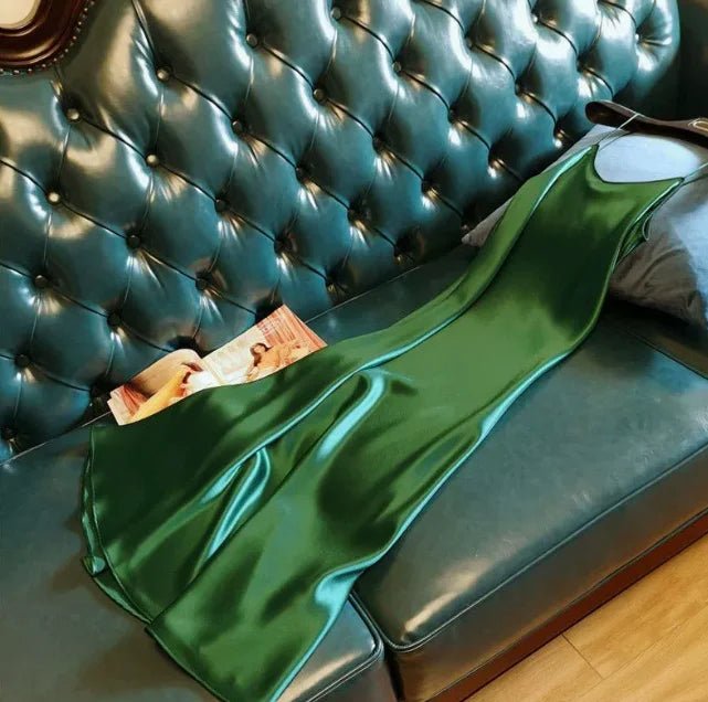 Trending Women's Satin Long Dress Summer Triacetate Slip Dress Satin Vest Style with Design Sense - Zeprah