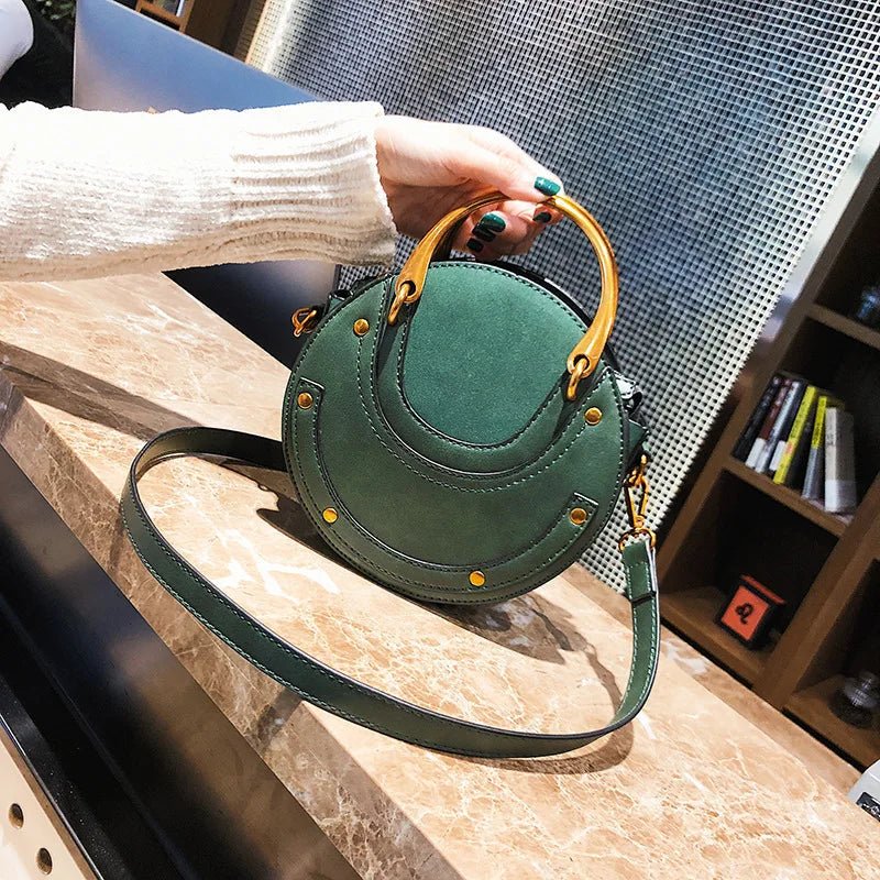 Trendy Ladies Fashion Mini Handbags Round Rivet Bags Leather Girls Shoulder Crossbody Designers Purses and Handbags for Women - Zeprah