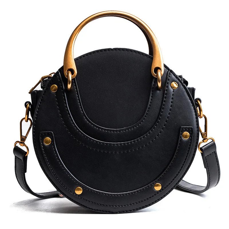 Trendy Ladies Fashion Mini Handbags Round Rivet Bags Leather Girls Shoulder Crossbody Designers Purses and Handbags for Women - Zeprah