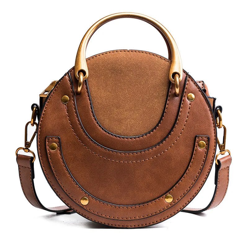 Trendy Ladies Fashion Mini Handbags Round Rivet Bags Leather Girls Shoulder Crossbody Designers Purses and Handbags for Women - Zeprah