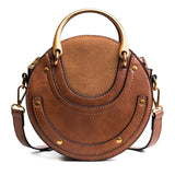 Trendy Ladies Fashion Mini Handbags Round Rivet Bags Leather Girls Shoulder Crossbody Designers Purses and Handbags for Women - Zeprah