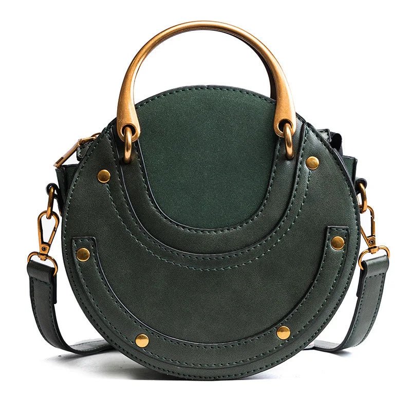 Trendy Ladies Fashion Mini Handbags Round Rivet Bags Leather Girls Shoulder Crossbody Designers Purses and Handbags for Women - Zeprah