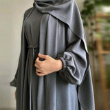 Turkey Dubai Solid Color Two - piece Turbans Solid Color Two - Piece Women's Robe - Zeprah