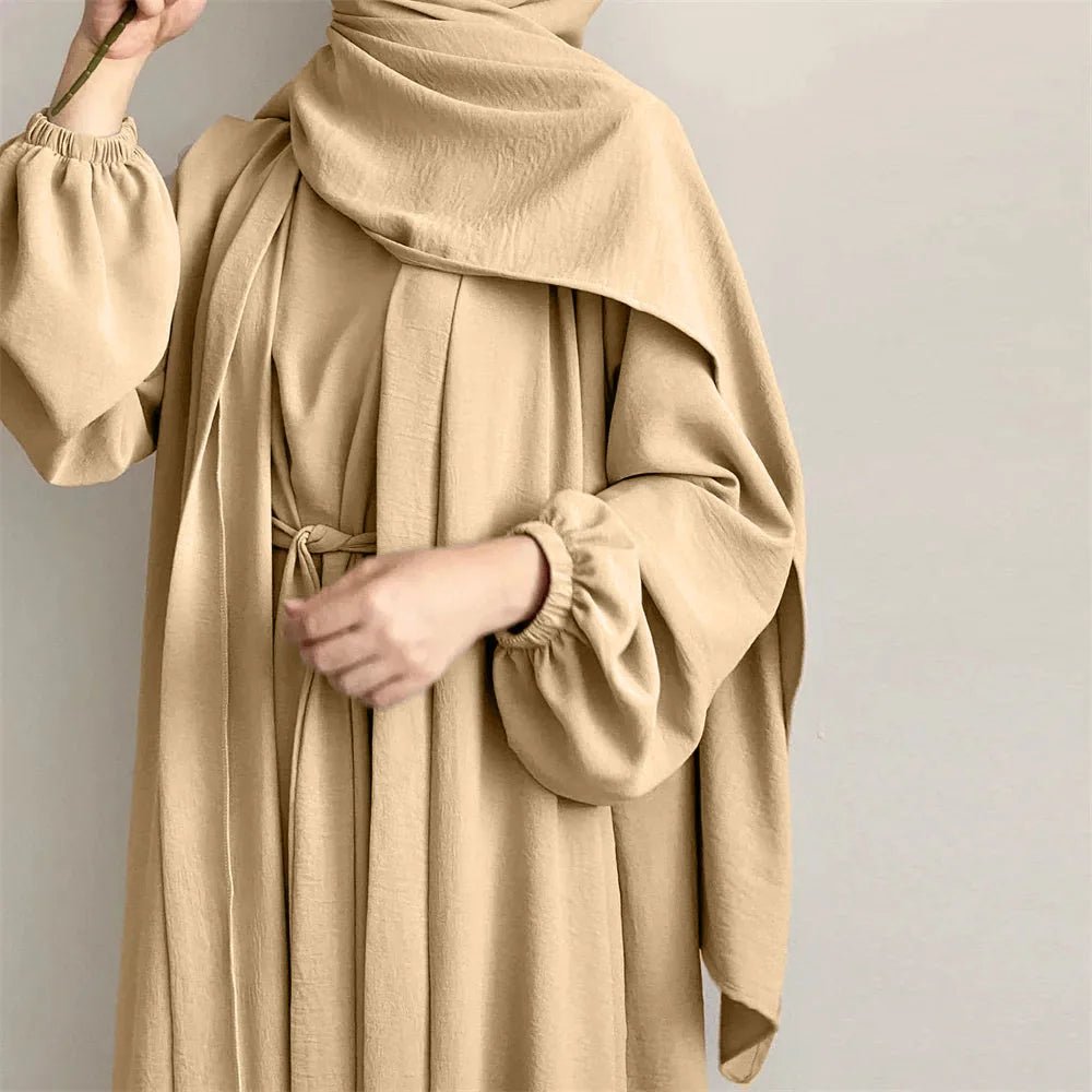 Turkey Dubai Solid Color Two - piece Turbans Solid Color Two - Piece Women's Robe - Zeprah