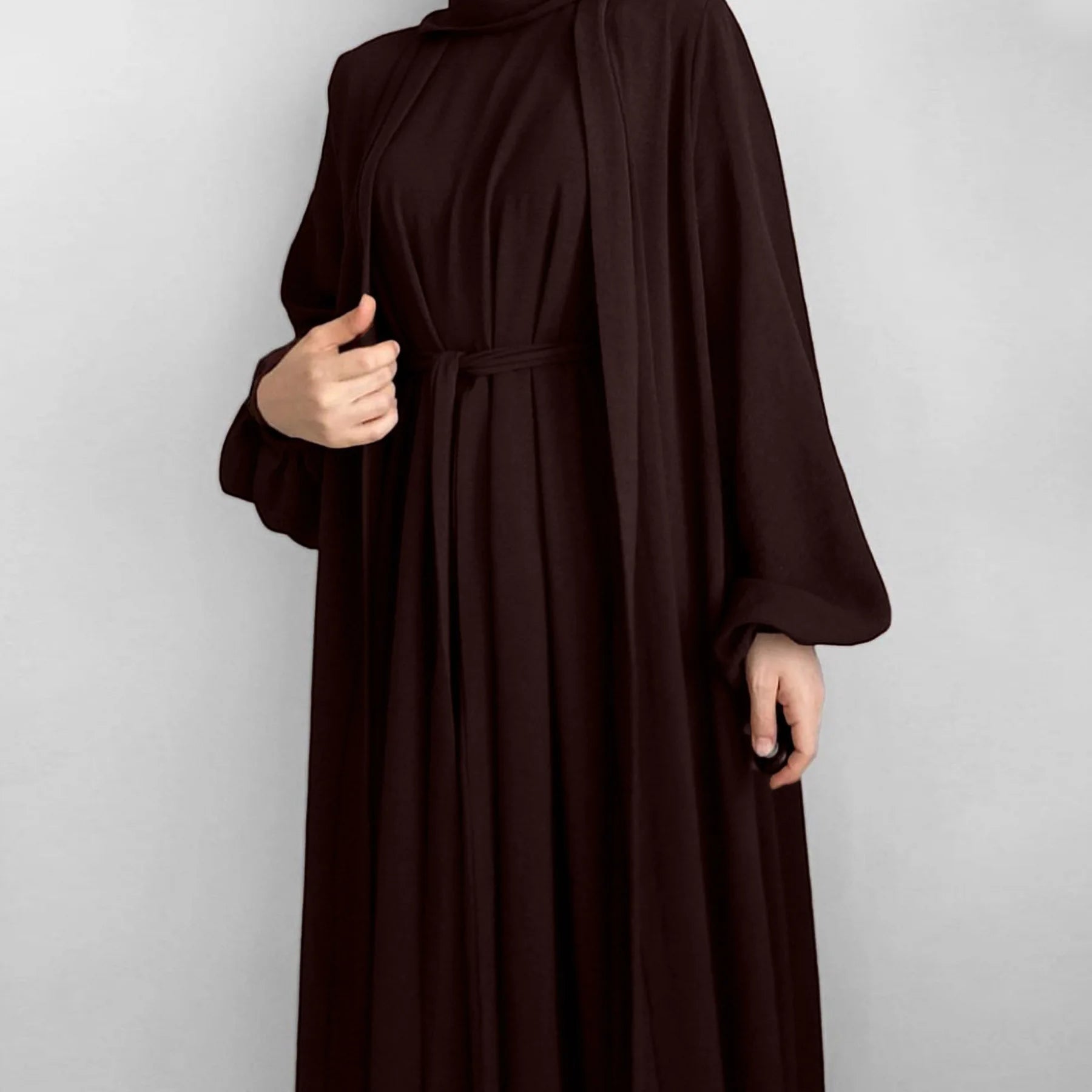 Turkey Dubai Solid Color Two - piece Turbans Solid Color Two - Piece Women's Robe - Zeprah