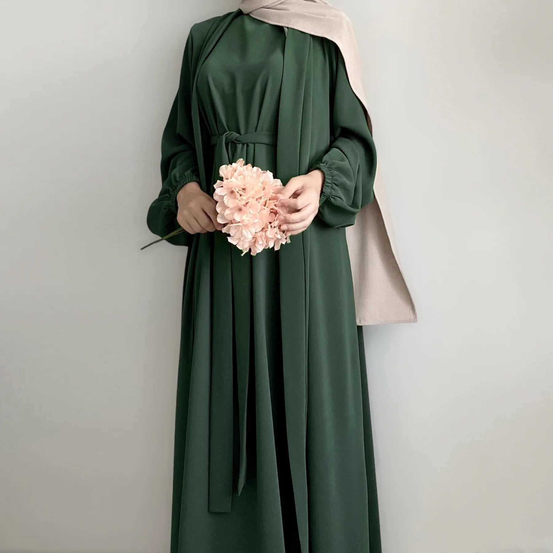 Turkey Dubai Solid Color Two - piece Turbans Solid Color Two - Piece Women's Robe - Zeprah