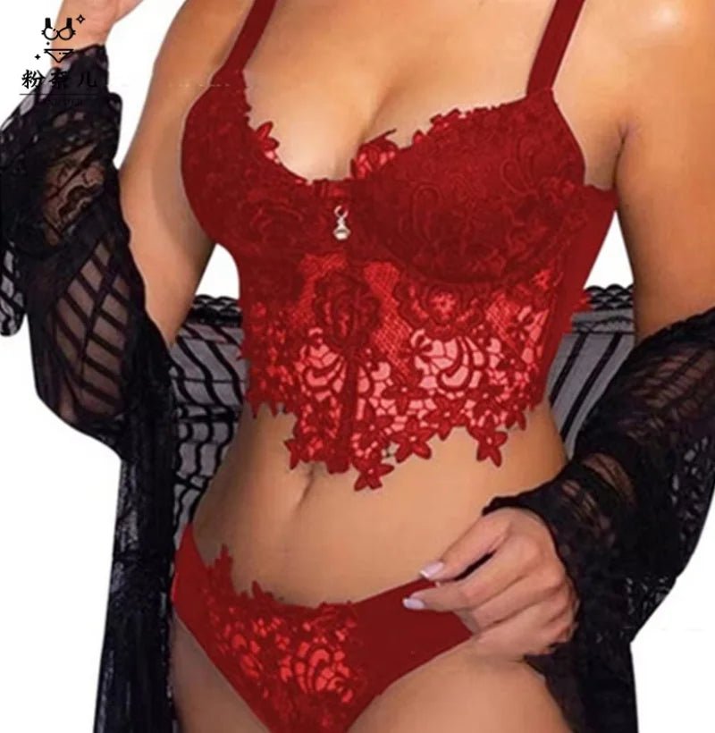 Two - piece Sexy Japanese Free Sexy Embroidered Lace Lingeries - Zeprah