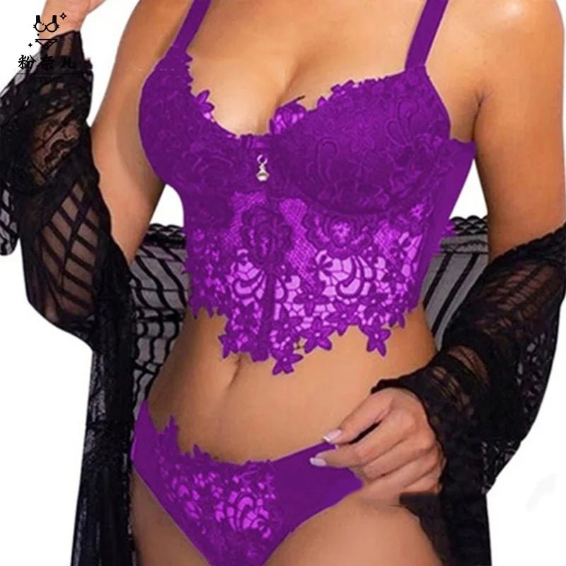 Two - piece Sexy Japanese Free Sexy Embroidered Lace Lingeries - Zeprah