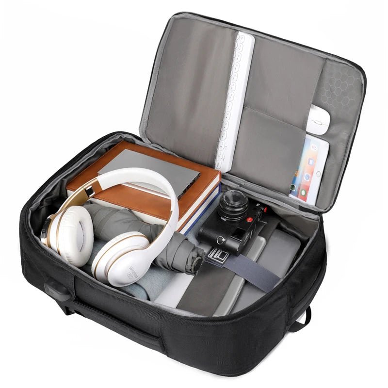 Unisex Business Laptop Backpack USB Waterproof Oxford Zipper Characters Fashion Travel Independent Shoe Compartment - Zeprah