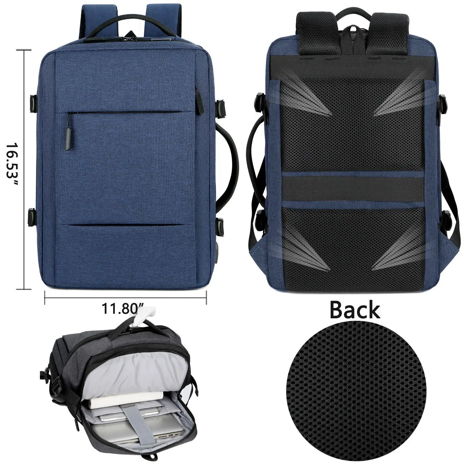 Unisex Waterproof Oxford Computer Backpack with Large Capacity Zipper Closure for Students School & Travel - Zeprah