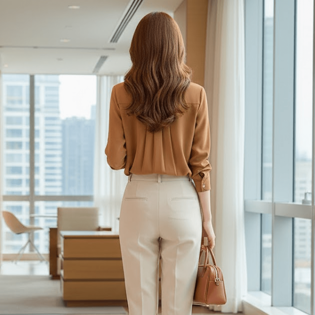 V - Neck Blouse with Pleated Detail – Chic Style - Zeprah