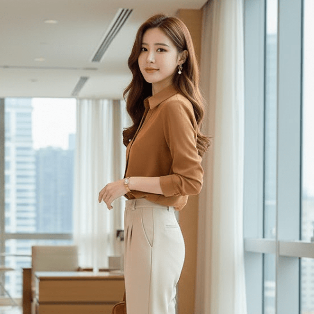 V - Neck Blouse with Pleated Detail – Chic Style - Zeprah