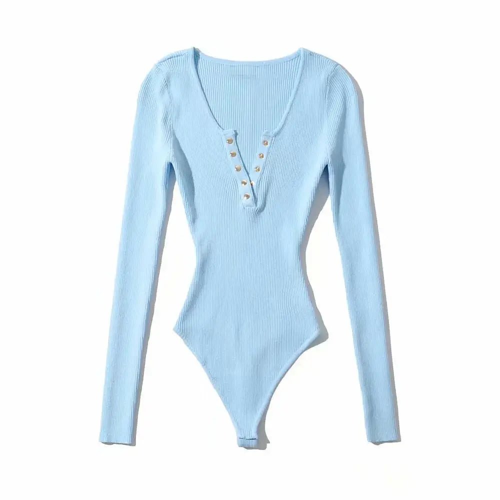 V - neck Bra Extender Bodysuit Solid Slim - fit One - piece Vest Best Sale Crotch Top - Zeprah