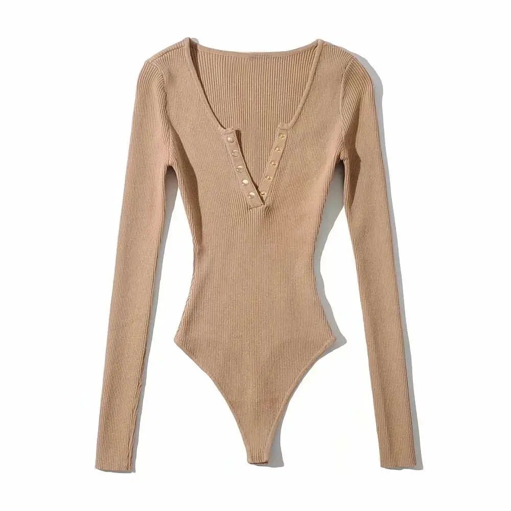 V - neck Bra Extender Bodysuit Solid Slim - fit One - piece Vest Best Sale Crotch Top - Zeprah