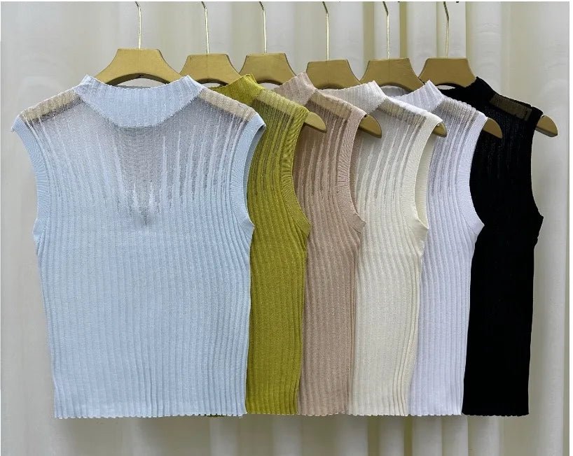 V - neck Tank Top for Women Floral Stripe Basic tank Top Fashionable Strapless Top - Zeprah