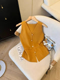 V - neck Women Tank Top Knitted Tank Top for Women Going Out Sleeveless Tops - Zeprah