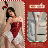 Velvet Sling Night Dress Sexy Lingerie for New Year & Christmas Date Pure Hot COS Set for Summer Autumn & Spring - Zeprah