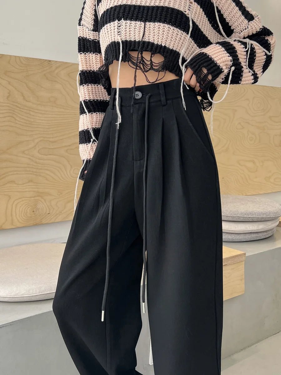 Versatile Long Pants Button Casual Slacks Sporty Straight - Leg Trousers - Zeprah