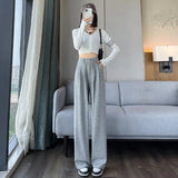 Versatile Long Pants Button Casual Slacks Sporty Straight - Leg Trousers - Zeprah