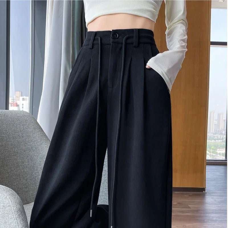 Versatile Long Pants Button Casual Slacks Sporty Straight - Leg Trousers - Zeprah