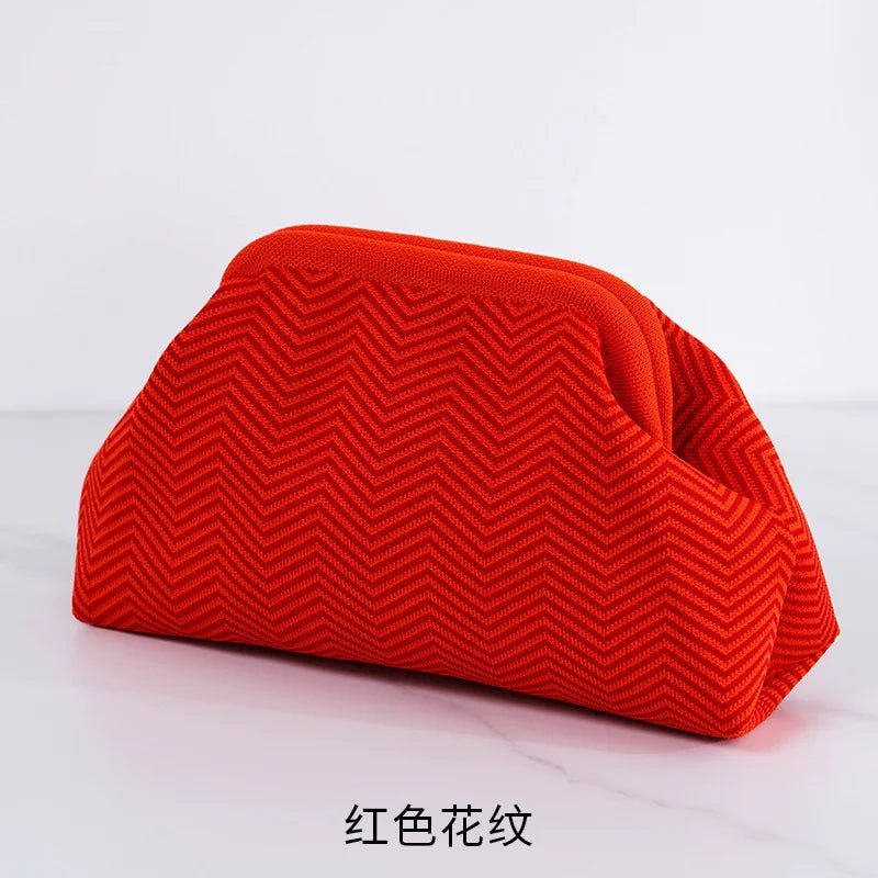 Versatile Striped Cloud Bag Fly - Woven Clutch Cross - Border Women's Open Closure Beach Commuting Bag with Polyester Lining Handbag - Zeprah