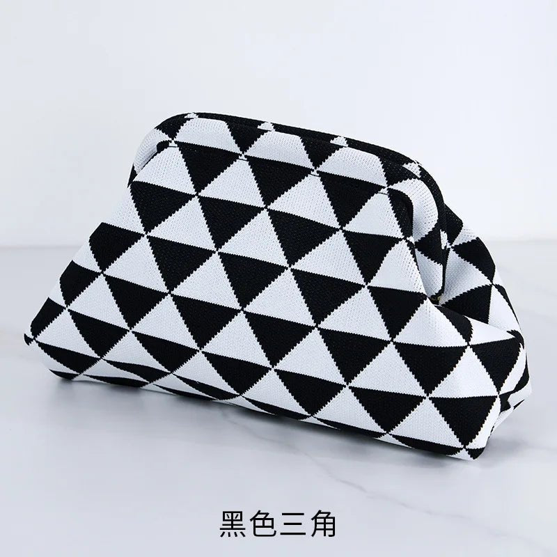 Versatile Striped Cloud Bag Fly - Woven Clutch Cross - Border Women's Open Closure Beach Commuting Bag with Polyester Lining Handbag - Zeprah