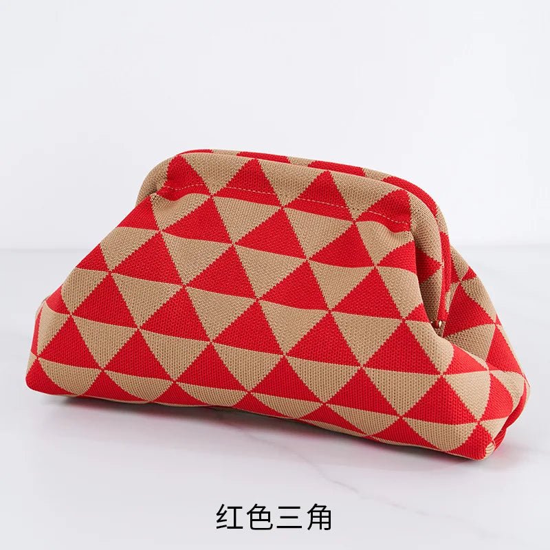 Versatile Striped Cloud Bag Fly - Woven Clutch Cross - Border Women's Open Closure Beach Commuting Bag with Polyester Lining Handbag - Zeprah