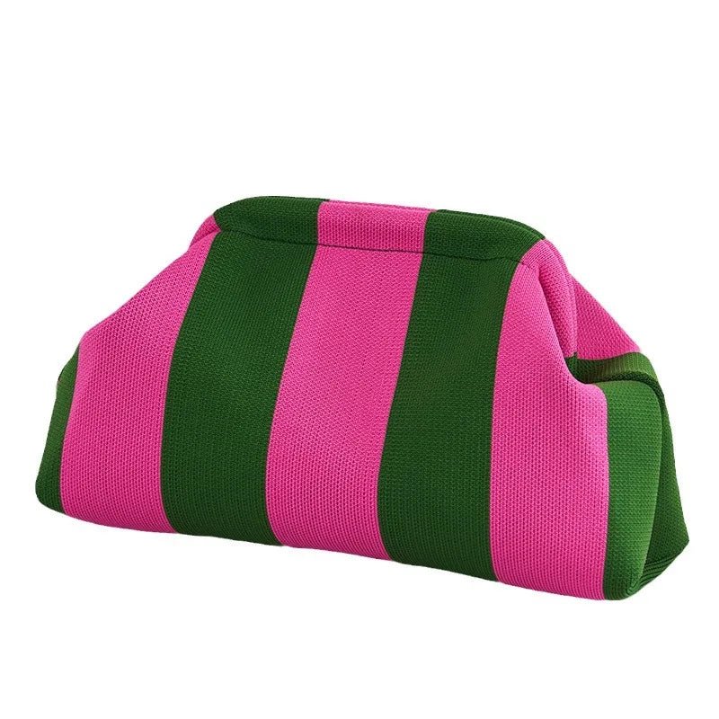 Versatile Striped Cloud Bag Fly - Woven Clutch Cross - Border Women's Open Closure Beach Commuting Bag with Polyester Lining Handbag - Zeprah