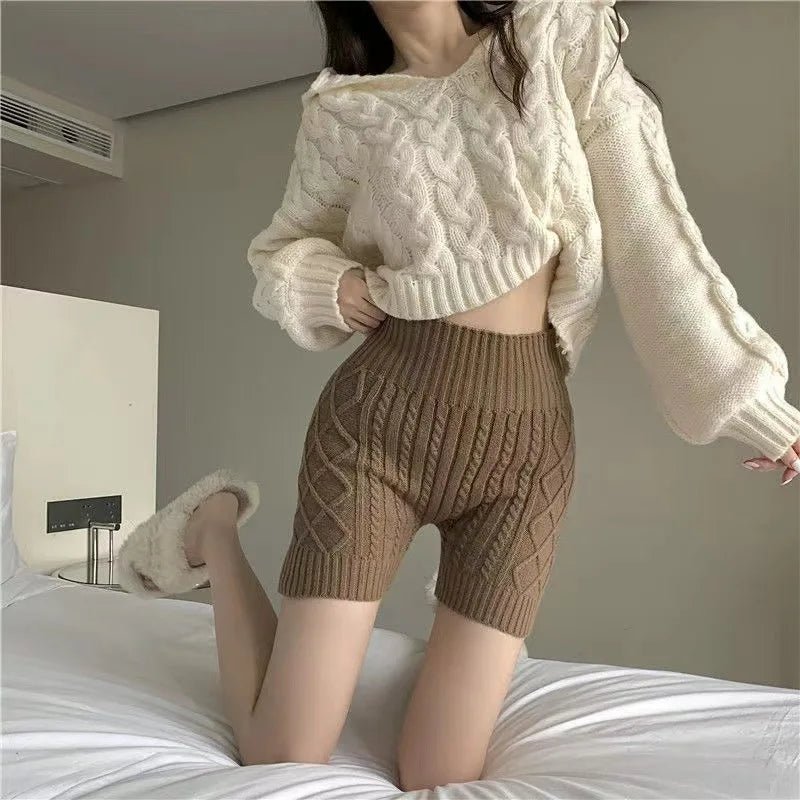 Versatile Women's Short Pants High Waist Leggings Knitted Women's Shorts - Zeprah