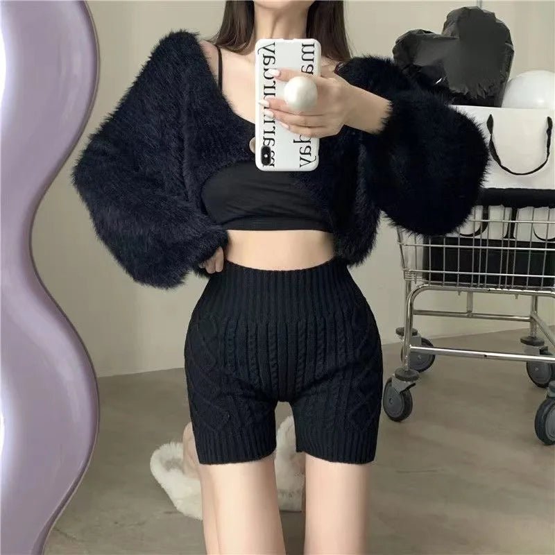 Versatile Women's Short Pants High Waist Leggings Knitted Women's Shorts - Zeprah